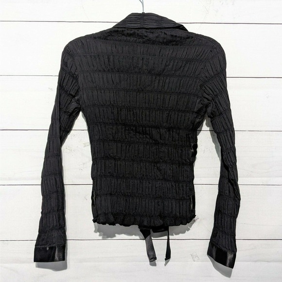 Anne Fontaine Black Blouse with Satin Accents - Picture 3 of 6